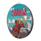 Canada Cartoon  Moose Poster Dartbord (Voorkant Rechts)