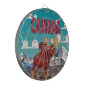 Canada Cartoon  Moose Poster Dartbord (Voorkant Links)