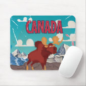 Canada Cartoon Vintage Eland Poster Muismat (Met muis)