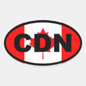 Canada CDN Ovale Sticker (Voorkant)