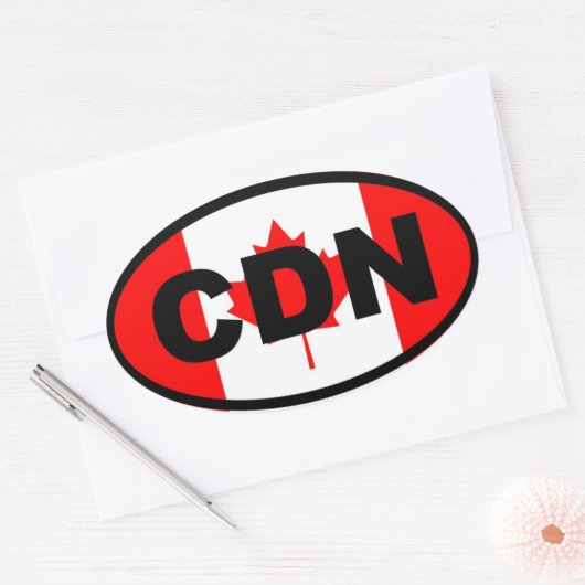 Canada CDN Ovale Sticker (Envelop)