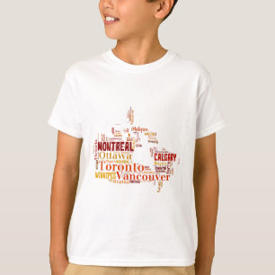 Canada Cities Word Art T-shirt