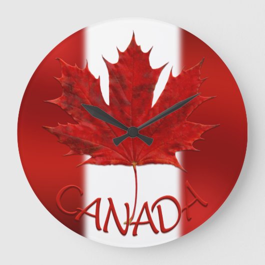 Canada Clock Canada Flag Souvenir Wall Clocks Gift Grote Klok (Voorkant)