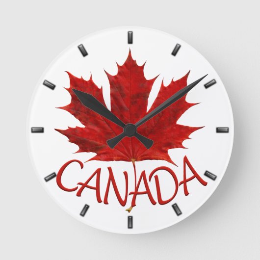 Canada Clock Canada Flag Souvenir Wall Clocks Gift Ronde Klok (Voorkant)