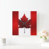 Canada Clock Canada Flag Souvenir Wall Clocks Vierkante Klok (Huis)