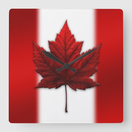 Canada Clock Canada Flag Souvenir Wall Clocks Vierkante Klok (Voorkant)