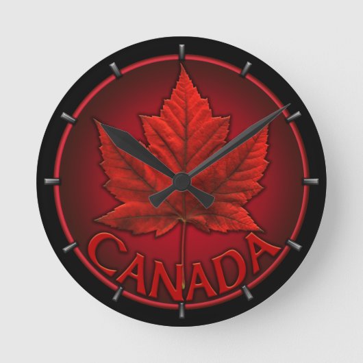 Canada Clock Canada Souvenir Wall Clocks & Gifts Ronde Klok (Voorkant)