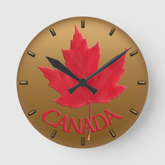Canada Clock Canada Souvenir Wall Clocks & Gifts Ronde Klok (Voorkant)