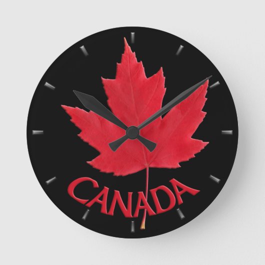 Canada Clock Canada Souvenir Wall Clocks & Gifts Ronde Klok (Voorkant)