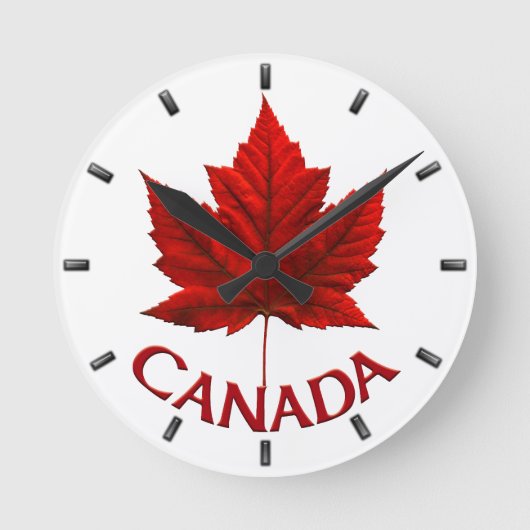 Canada Clock Canada Souvenir Wall Clocks & Gifts Ronde Klok (Voorkant)