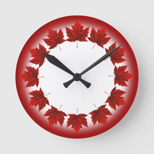 Canada Clock Canada Souvenir Wall Clocks & Gifts Ronde Klok (Voorkant)