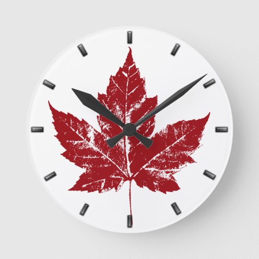 Canada Clock Cool Canada Souvenir Wall Clocks Gift Ronde Klok (Voorkant)