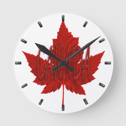 Canada Clock Cool Canada Souvenir Wall Clocks Gift Ronde Klok (Voorkant)