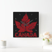 Canada Clock Cool Canada Souvenir Wall Clocks Gift Vierkante Klok (Huis)