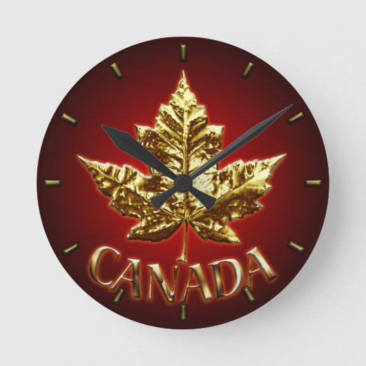 Canada Clock Gold Medal Canada Souvenir Clock Ronde Klok (Voorkant)