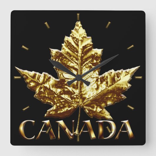 Canada Clock Gold Medal Canada Souvenir Clock Vierkante Klok (Voorkant)