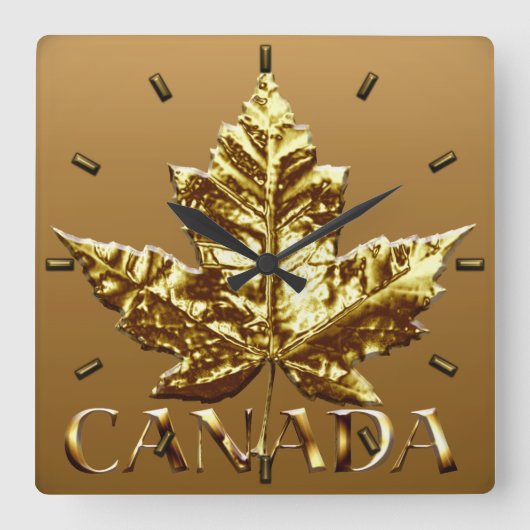 Canada Clock Gold Medal Canada Souvenir Clock Vierkante Klok (Voorkant)