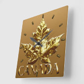 Canada Clock Gold Medal Canada Souvenir Clock Vierkante Klok (Hoek)