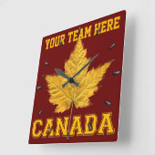 Canada Clock Sports Team Canada Souvenir Clock Vierkante Klok (Hoek)