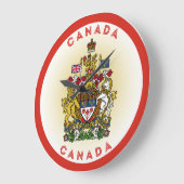Canada Coat of Arms Circle Shape Grote Klok (Hoek)