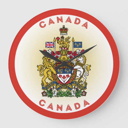 Canada Coat of Arms Circle Shape Grote Klok (Voorkant)