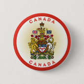 Canada Coat of Arms Circle Shape Ronde Button 5,7 Cm (Voorkant)