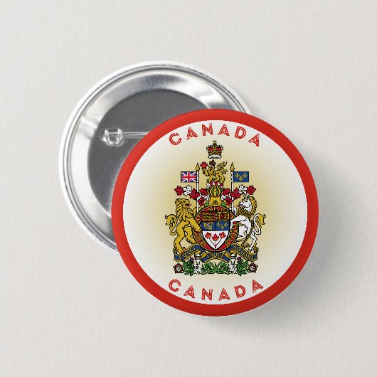 Canada Coat of Arms Circle Shape Ronde Button 5,7 Cm (Voorkant /achterkant)