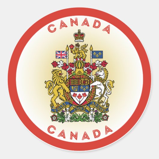 Canada Coat of Arms Circle Shape Ronde Sticker (Voorkant)