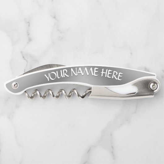 Canada Corkschroef Custom Silver Bottle Open Kurkentrekker (Achterkant)