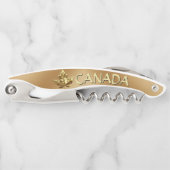 Canada Corkschroef Gold Canada Custom Bottle Open Kurkentrekker (Voorkant)