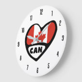 Canada Country Code CAN Flag Heart Grote Klok (Hoek)
