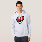 Canada Country Code Flag Heart, CAN Hoodie (Voorkant volledig)