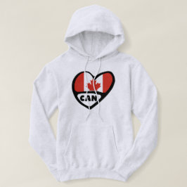 Canada Country Code Flag Heart, CAN Hoodie