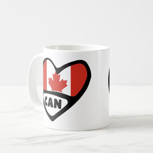 Canada Country Code Flag Heart, CAN Koffiemok (Voorkant links)