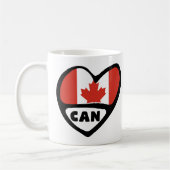Canada Country Code Flag Heart, CAN Koffiemok (Links)