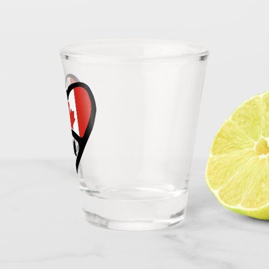 Canada Country Code Flag Heart, CAN Shot Glas (Rechts)