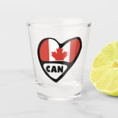 Canada Country Code Flag Heart, CAN Shot Glas (Voorkant)