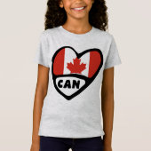Canada Country Code Flag Heart, CAN T-shirt (Voorkant)