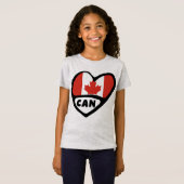 Canada Country Code Flag Heart, CAN T-shirt (Voorkant volledig)