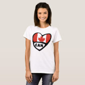 Canada Country Code Flag Heart, CAN T-shirt (Voorkant volledig)