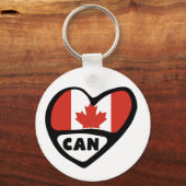 Canada Country Code Flag Heart Keyring, CAN Sleutelhanger (Voorkant)