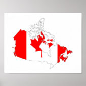 canada country flag map form silhouette symbol poster (Voorkant)