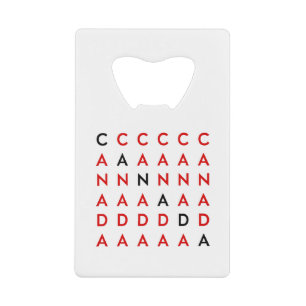 Canada Crossword Puzzle Grid Light-Color Creditkaart Flessenopener