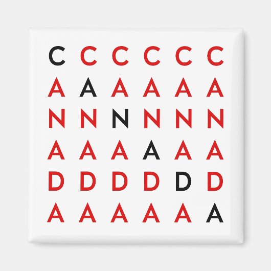 Canada Crossword Puzzle Grid Light-Color Magneet (Voorkant)