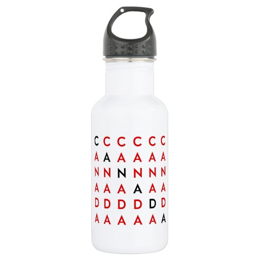Canada Crossword Puzzle Grid Light-Color Waterfles (Voorkant)