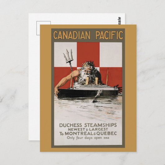 Canada Cruise Retro Reizen Toerisme Briefkaart (Voorkant / Achterkant)