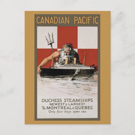  Canada Cruise Retro Reizen Toerisme Briefkaart (Voorkant)