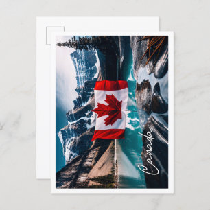 Canada Cultuur Landschap met vlag Briefkaart