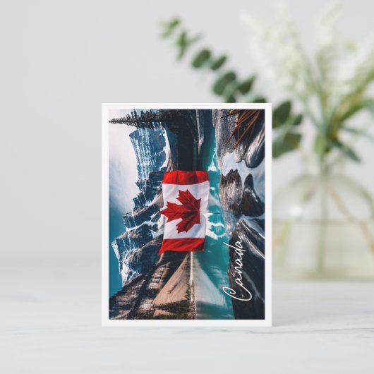 Canada Cultuur Landschap met vlag Briefkaart (Staand voorkant)