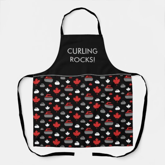 Canada Curling Rocks Apron Schort (Voorkant)